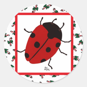 Marienkäfer Weihnachten im Juli Runder Aufkleber