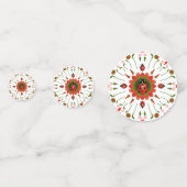 Marienkäfer-Weihnachtsfeier Rot Weiß Grüne Tischde Konfetti (Rückseiten)