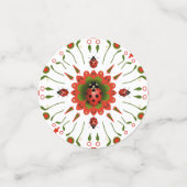 Marienkäfer-Weihnachtsfeier Rot Weiß Grüne Tischde Konfetti (Klein Vorderseite)