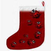 Marienkäfer-WeihnachtsStrumpf-personalisierter Großer Weihnachtsstrumpf (Rückseite)