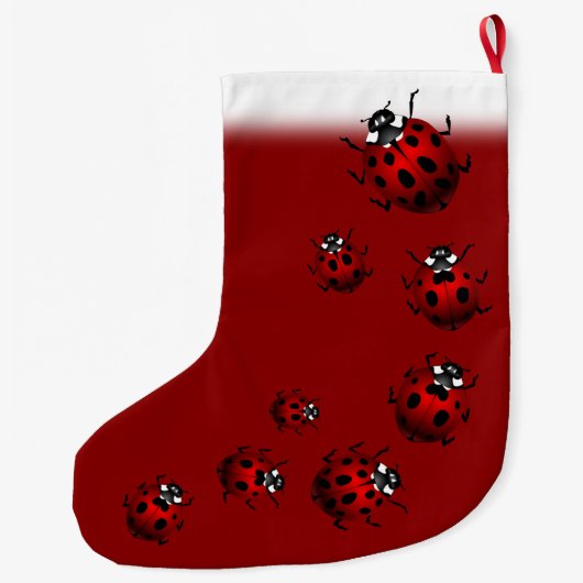 Marienkäfer-WeihnachtsStrumpf-personalisierter Großer Weihnachtsstrumpf (Rückseite)