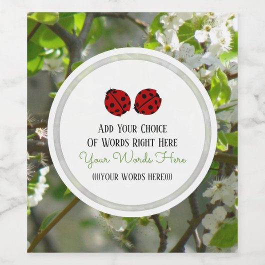 Marienkäfer Weinetikett (Einzelnes Label)