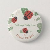 Marienkäfer-Wiese-Kinderparty-Gast-Button-Geschenk Button (Vorderseite)