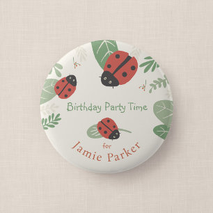 Marienkäfer-Wiese-Kinderparty-Gast-Button-Geschenk Button