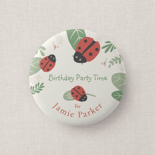 Marienkäfer-Wiese-Kinderparty-Gast-Button-Geschenk Button