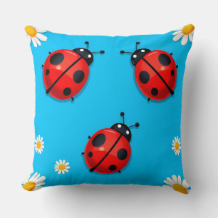 🐞 Marienkäfer Wiese Ruhes Szene Florale Wohndekor Kissen