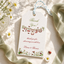 Marienkäfer Wildblumen Mädchen Baby Shower Danke