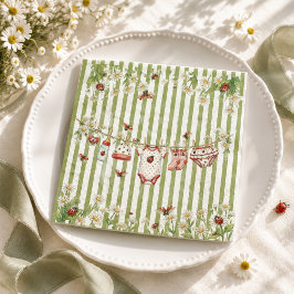 Marienkäfer Wildblumen Mädchen Baby Shower Serviette