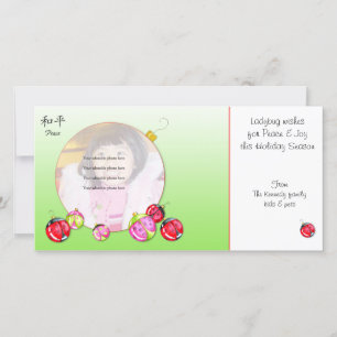 Marienkäfer wünscht Weihnachtskarte Feiertagskarte