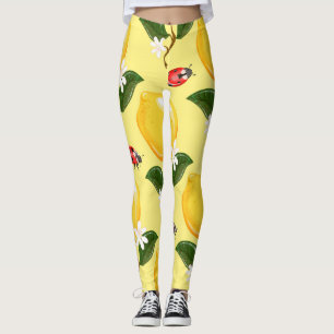 Marienkäferdame: Tropisches gelbes Muster. Leggings