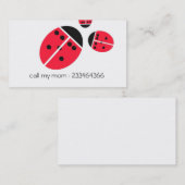 Marienkäferfamilie Telefonnummerkarte (Vorne/Hinten)