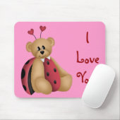 Marienkäferteddy-Bär Mousepad - i-Liebe Sie (Mit Mouse)