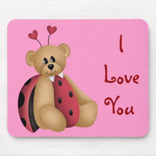 Marienkäferteddy-Bär Mousepad - i-Liebe Sie (Vorne)