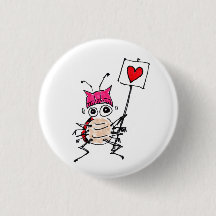 Marienkäfertragendes Pussy-Hut-Button