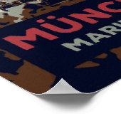 Marienplatz, Illustration des Münchner Stadtzentru Poster (Ecke)