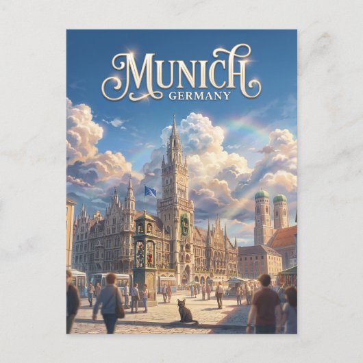 Marienplatz, München Deutschland Postkarte (Vorderseite)