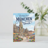 Marienplatz, München Deutschland Postkarte (Stehend Vorderseite)