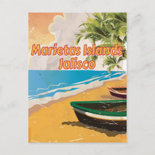 Marietas-Inseln, Jalisco Vintage-Reiseposter Postkarte