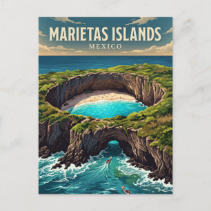 Marietas-Inseln Versteckter Strand Mexiko Postkarte