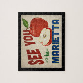 Marietta Georgia Apple - Vintage Travel Puzzle (Vertikal)