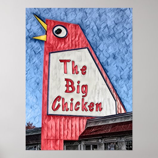 Marietta Georgia Big Chicken Restaurant Malerei Poster (Vorne)