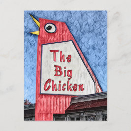 Marietta Georgia Big Chicken Restaurant Malerei Postkarte
