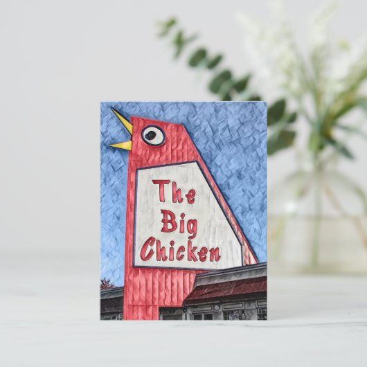 Marietta Georgia Big Chicken Restaurant Malerei Postkarte (Stehend Vorderseite)