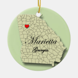 Marietta, Georgia. Karte, Weihnachtsverzierungen Keramikornament