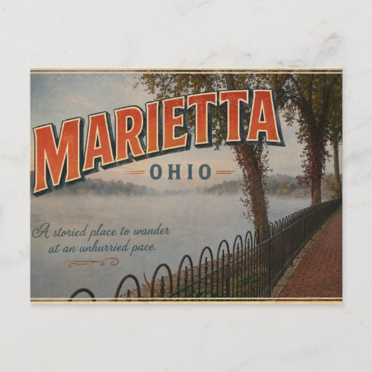 Marietta Ohio Postkarte (Vorderseite)