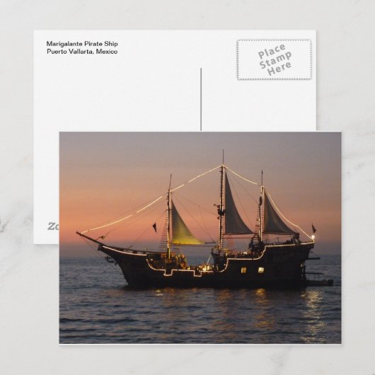 Marigalante bei Sunset Postkarte (Vorne/Hinten)