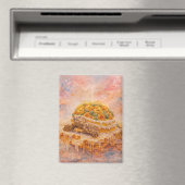 Marigold and cactus Sulcata Tortoise birthday cake Magnet (In Situ (Geschirrspüler))