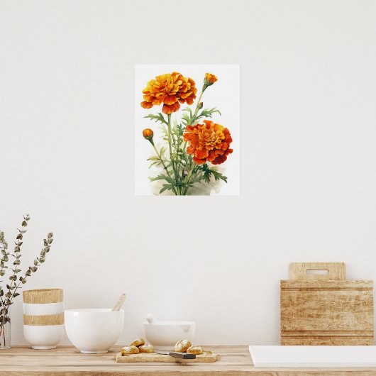 Marigold Blume Art Print Poster (Küche)