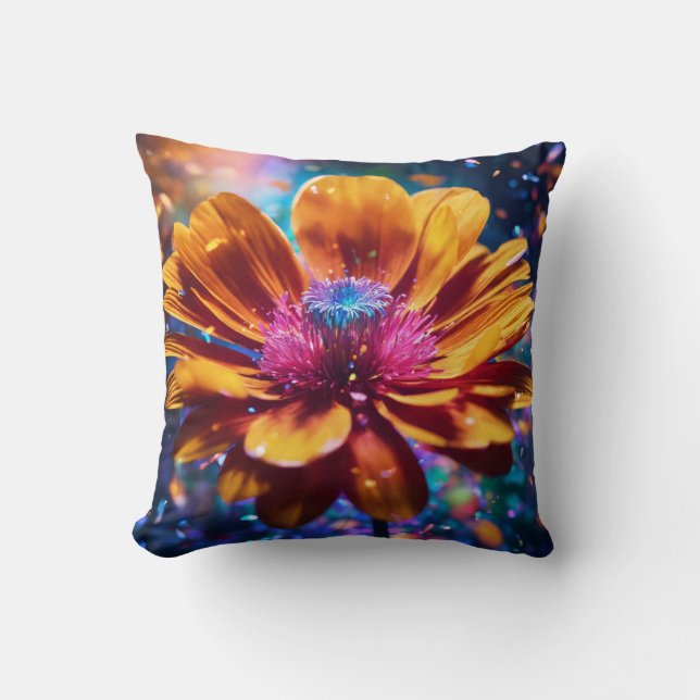 Marigold Blume Design Kissen (Vorderseite)