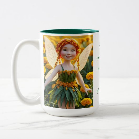 Marigold Blume Fairy Zweifarbige Tasse (Links)