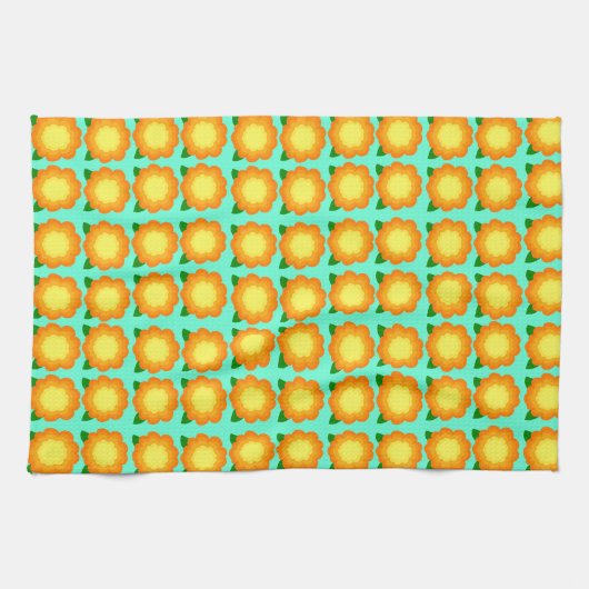 Marigold Blume Geschirrtuch (Horizontal)