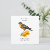 Marigold-Blume im Oktober und Bird Birth (Stehend Vorderseite)