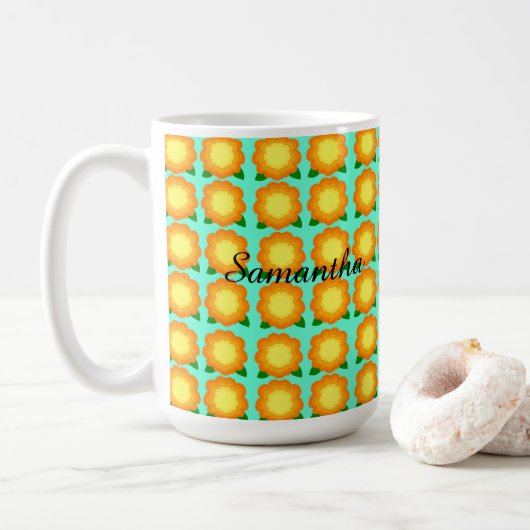 Marigold Blume Kaffeetasse (Mit Donut)