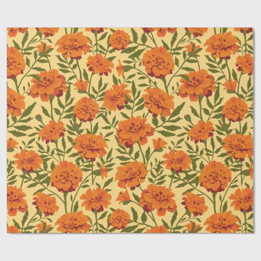 Marigold-Blume-Muster Geschenkpapier (Flach)
