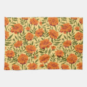 Marigold-Blume-Muster Geschirrtuch (Horizontal)