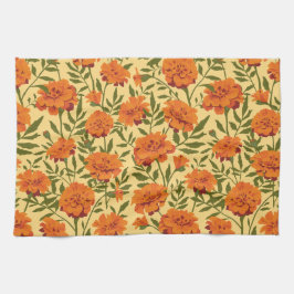 Marigold-Blume-Muster Geschirrtuch