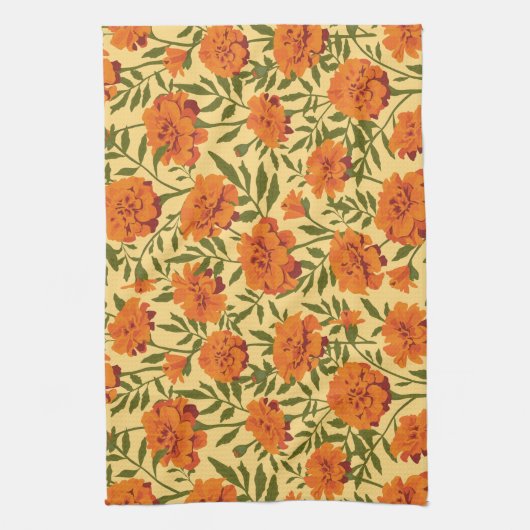 Marigold-Blume-Muster Geschirrtuch (Vertikal)