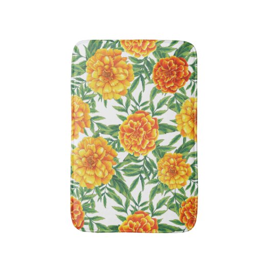 Marigold Blume Pattern Badematte (Vorderseite Vertikal)