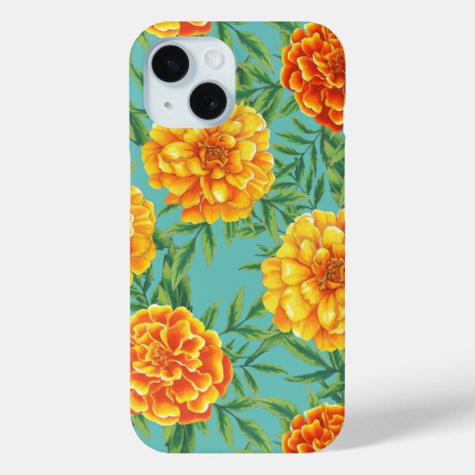Marigold Blume Pattern Case-Mate iPhone Hülle (Rückseite)