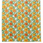 Marigold Blume Pattern Duschvorhang (Vorderseite)