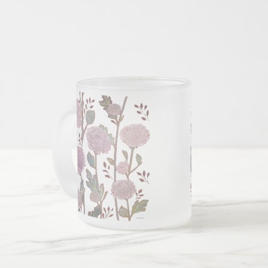 Marigold Blume Pattern Frost Glass Tasse (Vorderseite Links)