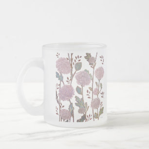 Marigold Blume Pattern Frost Glass Tasse