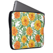 Marigold Blume Pattern Laptopschutzhülle (Vorne Rechts)