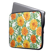 Marigold Blume Pattern Laptopschutzhülle (Vorderseite Links)
