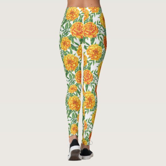 Marigold Blume Pattern Leggings (Rückseite)