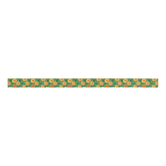 Marigold Blume Pattern Ripsband (Vorderseite)